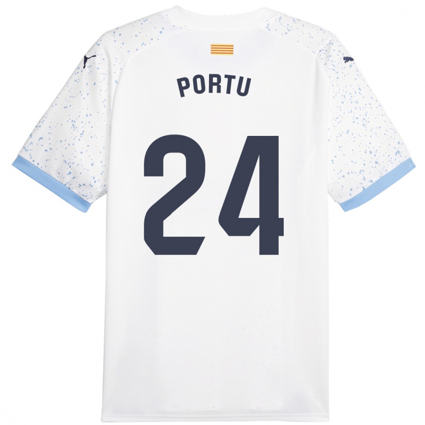 Kids Football Portu #24 White Away Jersey 2023/24 T-Shirt