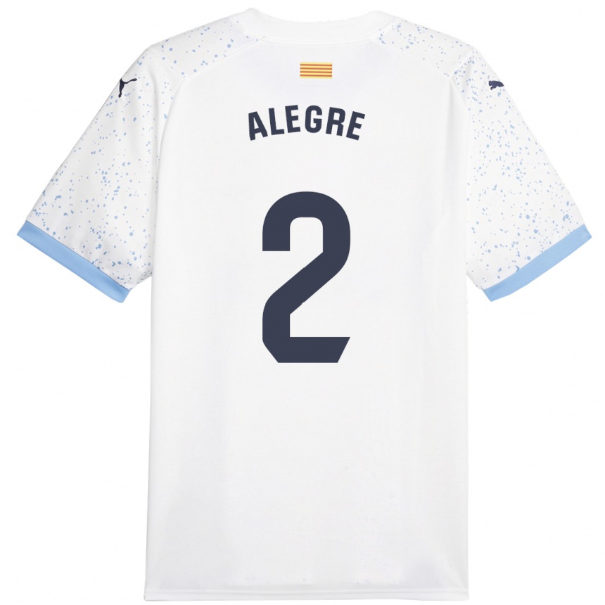 Kids Football Marc Alegre #2 White Away Jersey 2023/24 T-Shirt