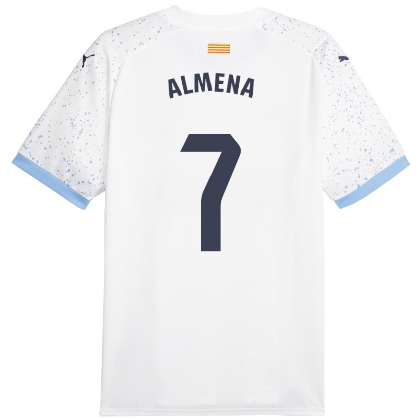 Kids Football Iker Almena #7 White Away Jersey 2023/24 T-Shirt