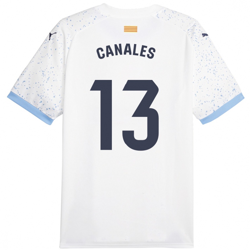 Kids Football Juanvi Canales #13 White Away Jersey 2023/24 T-Shirt