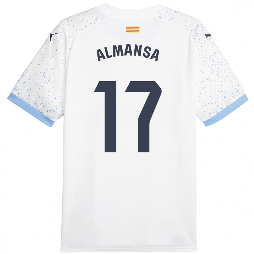 Kids Football Alex Almansa #17 White Away Jersey 2023/24 T-Shirt