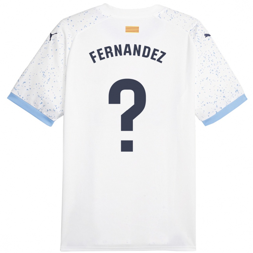 Kids Football Marc Fernández #0 White Away Jersey 2023/24 T-Shirt