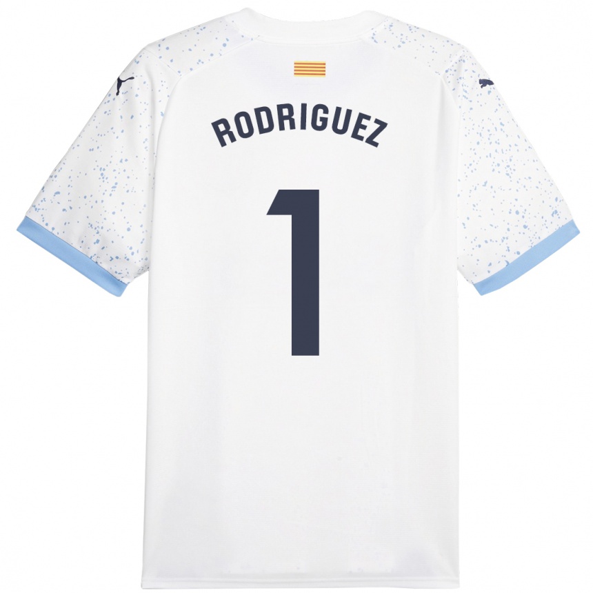 Kids Football Maria Rodríguez #1 White Away Jersey 2023/24 T-Shirt