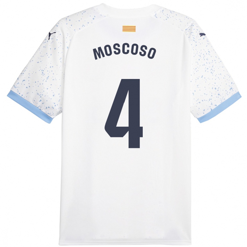 Kids Football Miriam Moscoso #4 White Away Jersey 2023/24 T-Shirt