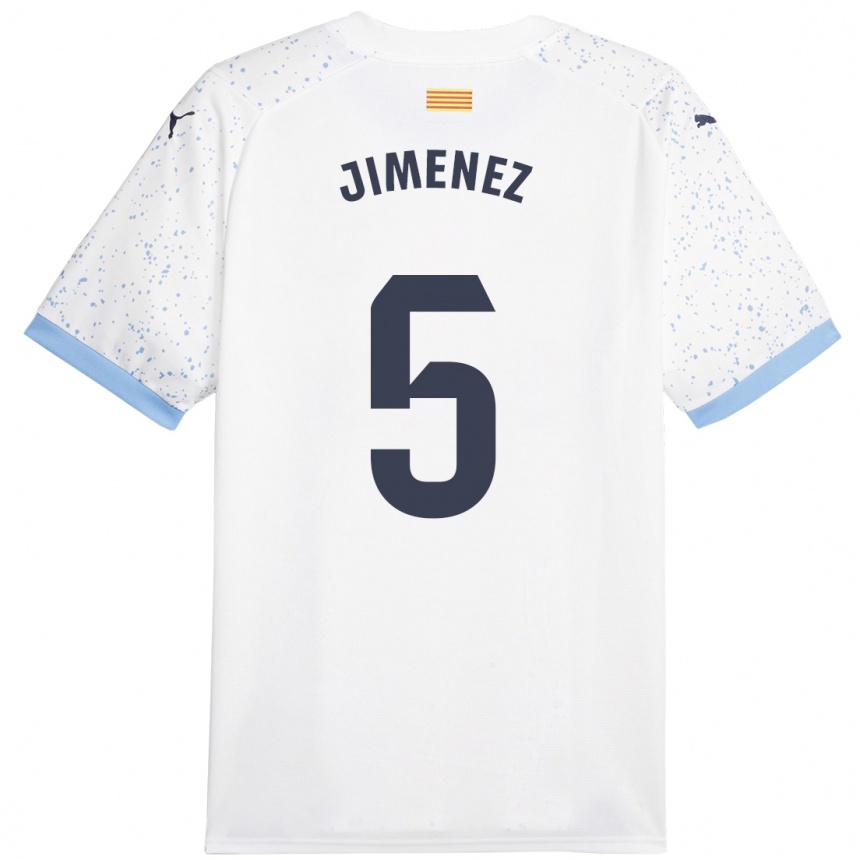 Kids Football Ángela Jiménez #5 White Away Jersey 2023/24 T-Shirt