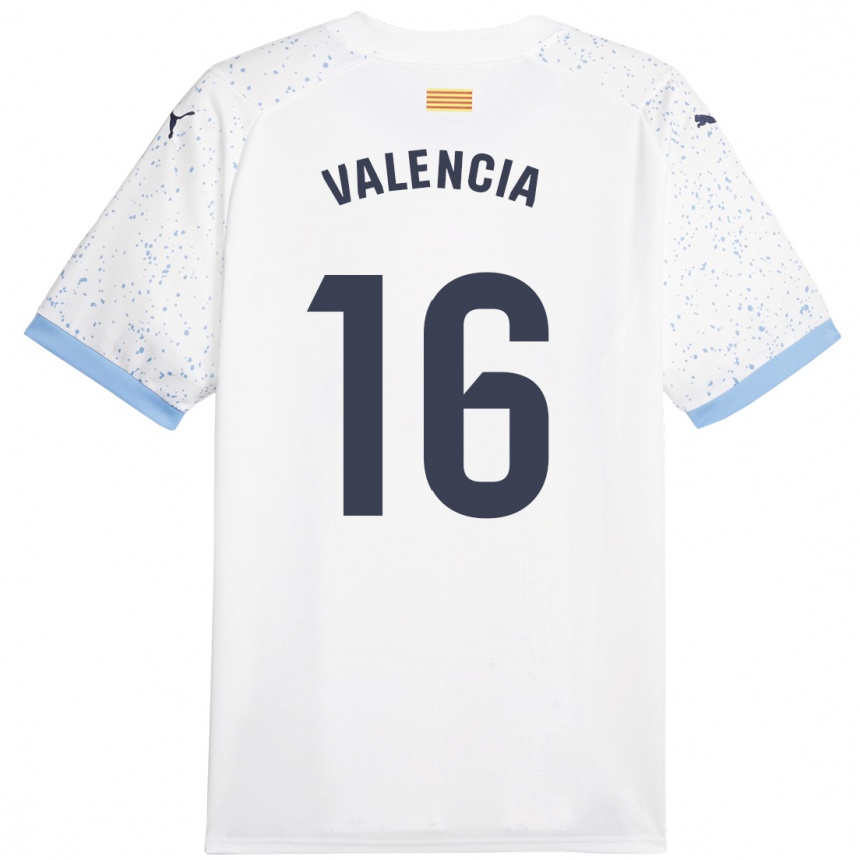 Kids Football Carla Valencia #16 White Away Jersey 2023/24 T-Shirt