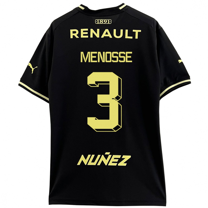 Kids Football Hernán Menosse #3 Black Away Jersey 2023/24 T-Shirt