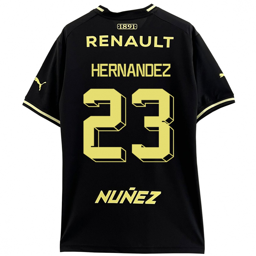 Kids Football Abel Hernández #23 Black Away Jersey 2023/24 T-Shirt