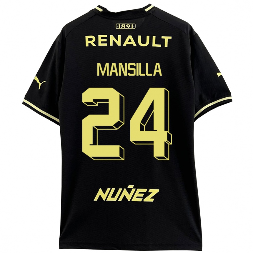 Kids Football Brian Mansilla #24 Black Away Jersey 2023/24 T-Shirt