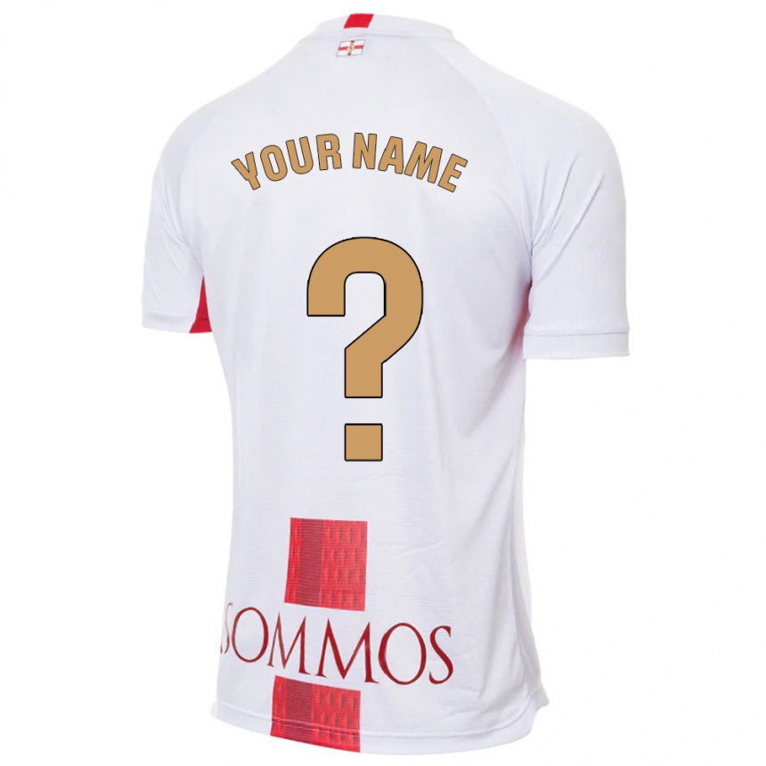 Kids Football Your Name #0 White Away Jersey 2023/24 T-Shirt