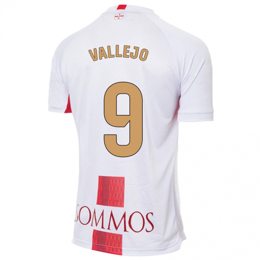 Kids Football Hugo Vallejo #9 White Away Jersey 2023/24 T-Shirt