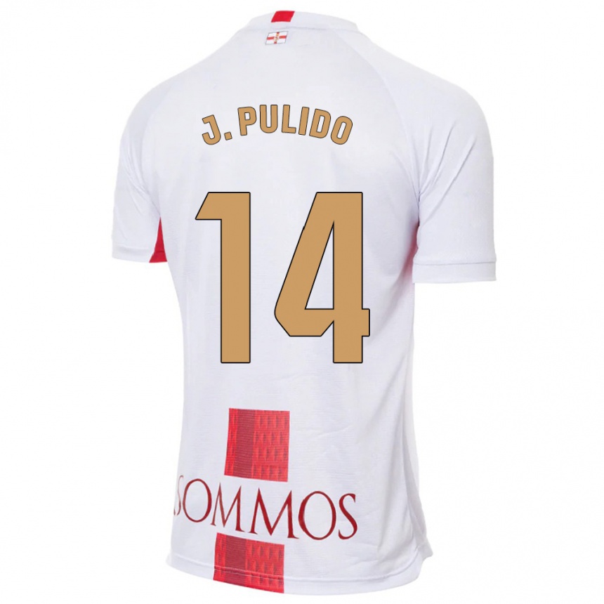 Kids Football Jorge Pulido #14 White Away Jersey 2023/24 T-Shirt