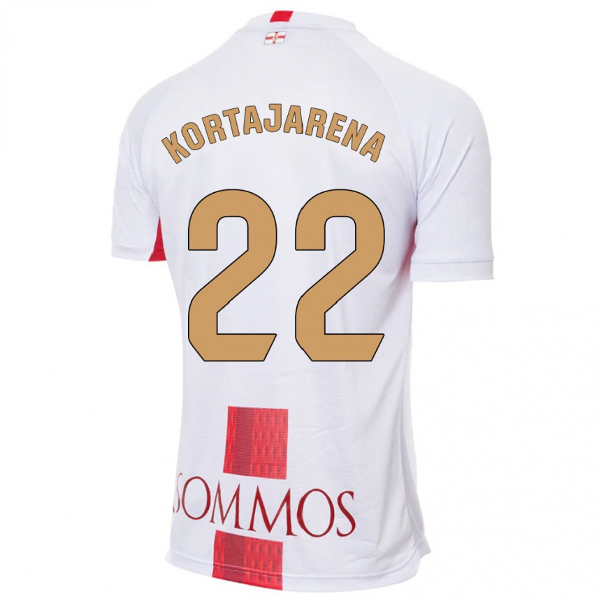 Kids Football Iker Kortajarena #22 White Away Jersey 2023/24 T-Shirt