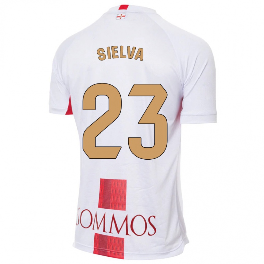 Kids Football Óscar Sielva #23 White Away Jersey 2023/24 T-Shirt