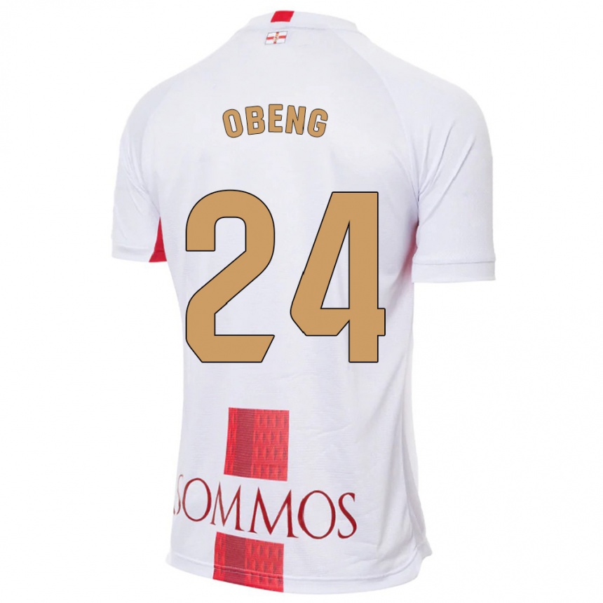 Kids Football Samuel Obeng #24 White Away Jersey 2023/24 T-Shirt