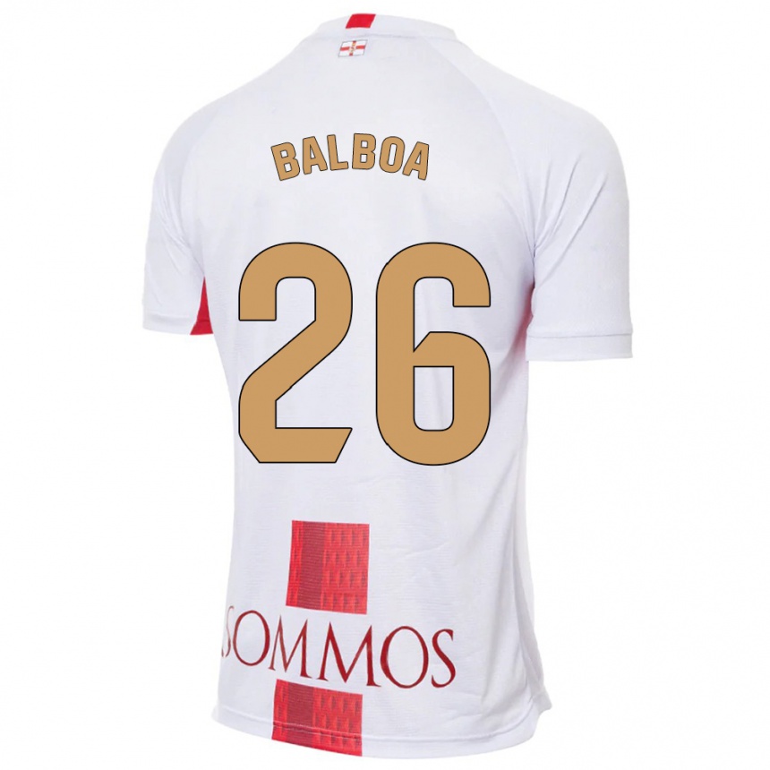 Kids Football Álex Balboa #26 White Away Jersey 2023/24 T-Shirt