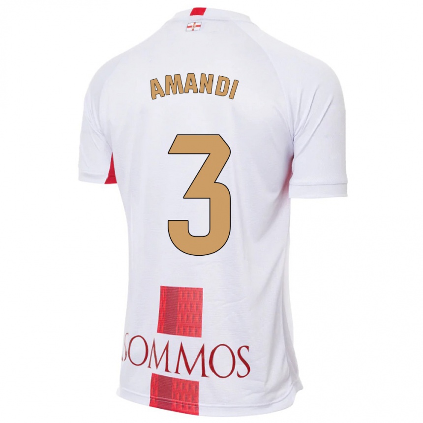 Kids Football Iván Amandi #3 White Away Jersey 2023/24 T-Shirt