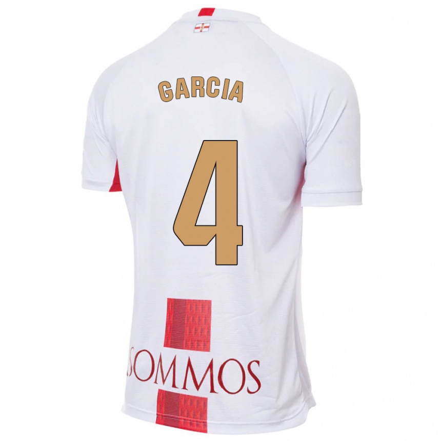 Kids Football Nacho García #4 White Away Jersey 2023/24 T-Shirt