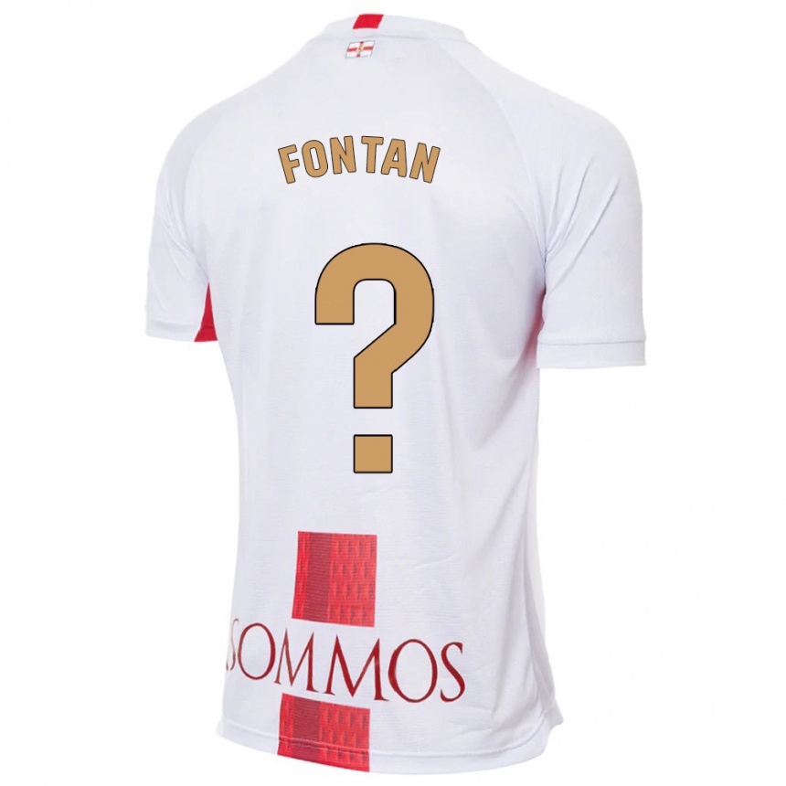 Kids Football Nico Fontán #0 White Away Jersey 2023/24 T-Shirt