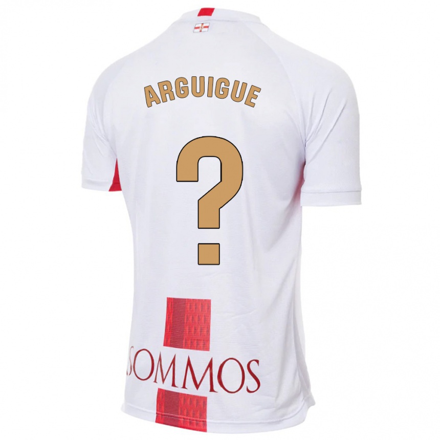 Kids Football Ayman Arguigue #0 White Away Jersey 2023/24 T-Shirt