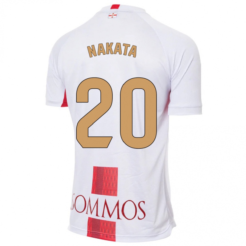 Kids Football Yuki Nakata #20 White Away Jersey 2023/24 T-Shirt