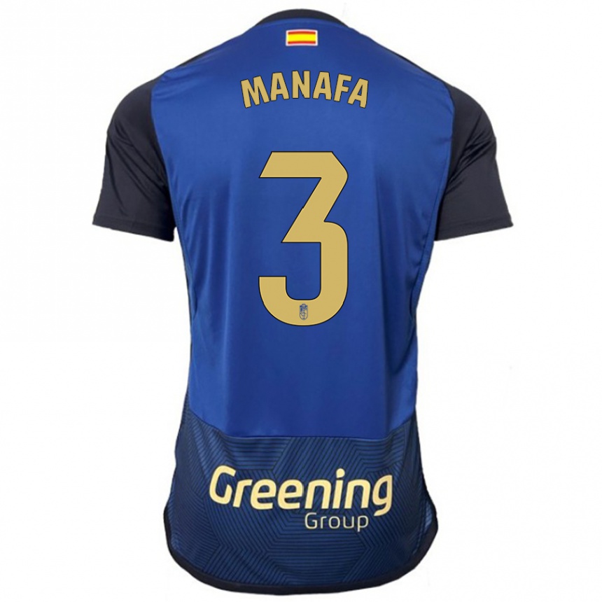 Kids Football Wilson Manafá #3 Navy Away Jersey 2023/24 T-Shirt