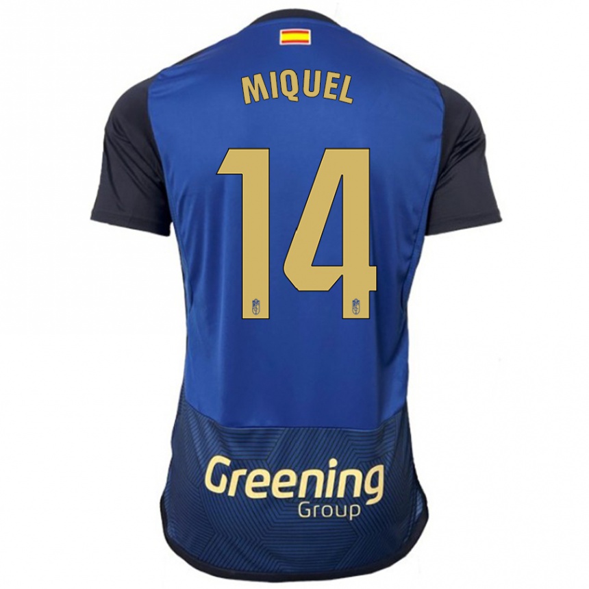 Kids Football Ignasi Miquel #14 Navy Away Jersey 2023/24 T-Shirt