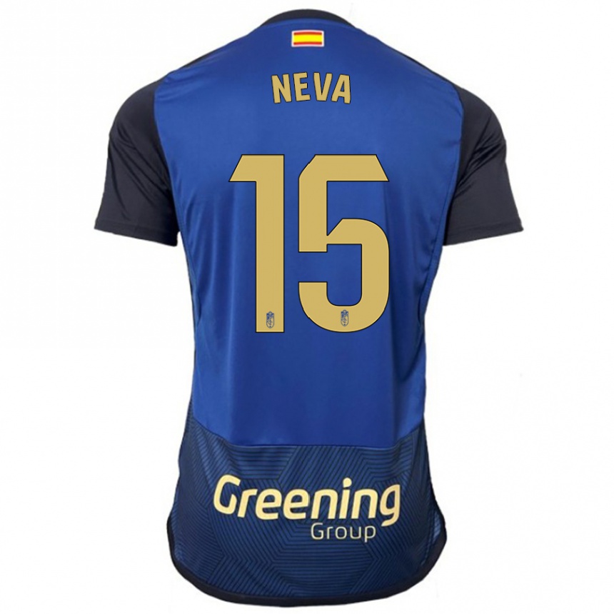 Kids Football Carlos Neva #15 Navy Away Jersey 2023/24 T-Shirt