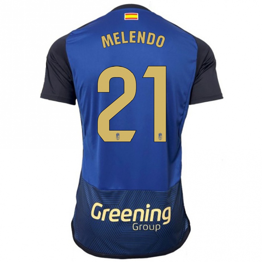 Kids Football Óscar Melendo #21 Navy Away Jersey 2023/24 T-Shirt