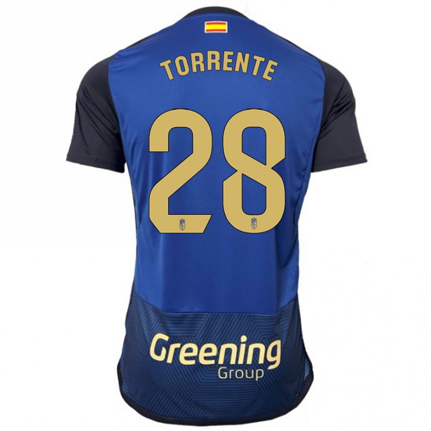 Kids Football Raúl Torrente #28 Navy Away Jersey 2023/24 T-Shirt