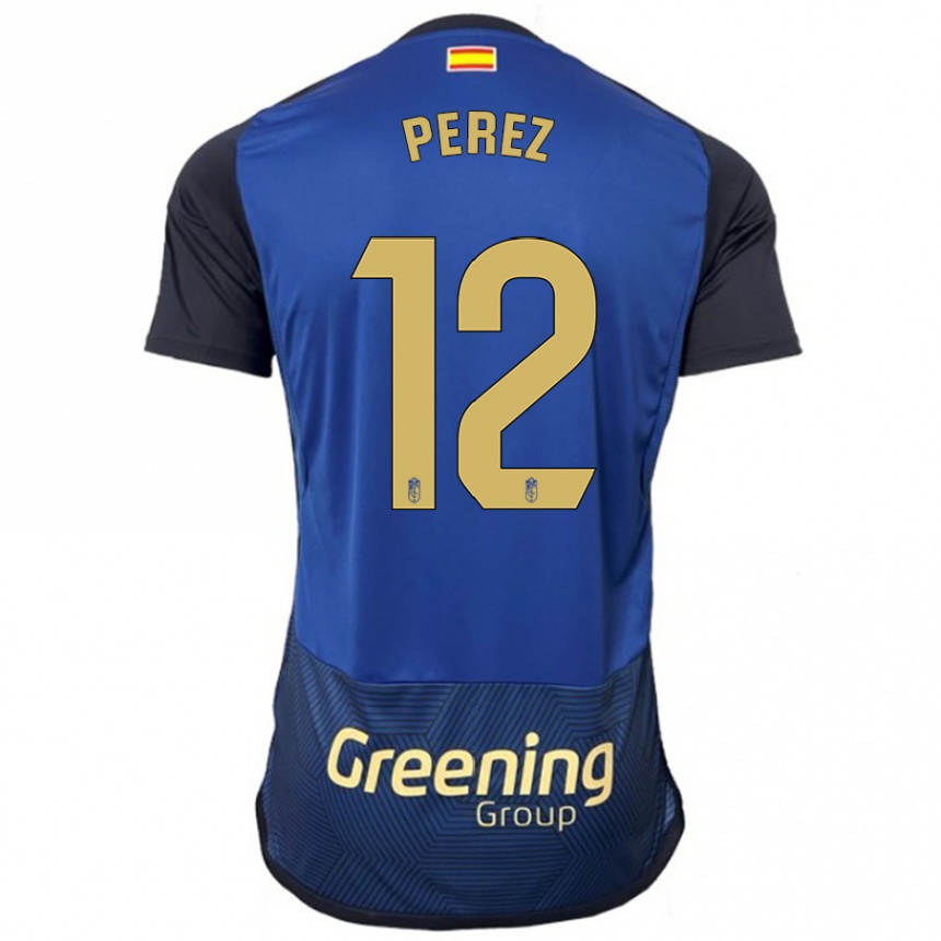 Kids Football Alba Pérez #12 Navy Away Jersey 2023/24 T-Shirt