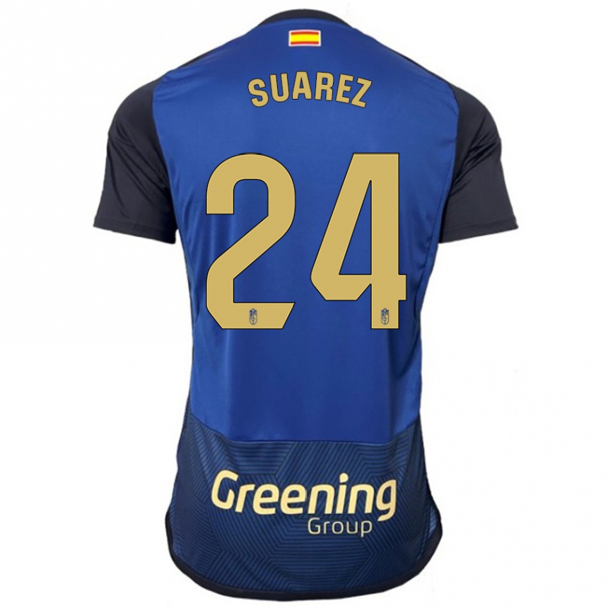 Kids Football Carlota Suárez #24 Navy Away Jersey 2023/24 T-Shirt