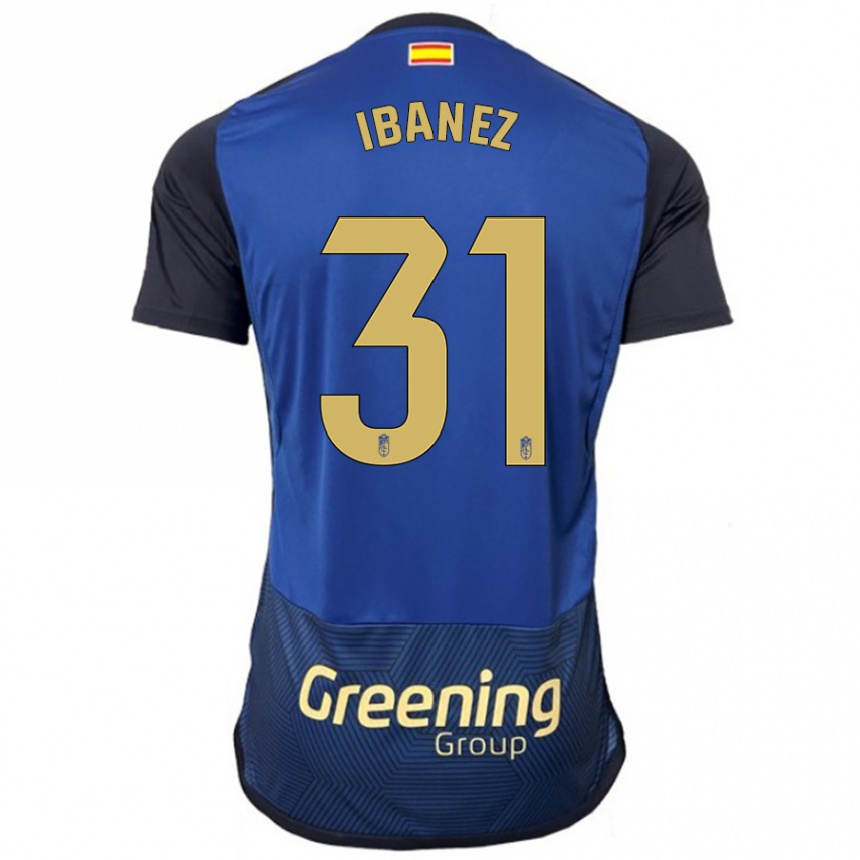 Kids Football Alba Ibáñez #31 Navy Away Jersey 2023/24 T-Shirt