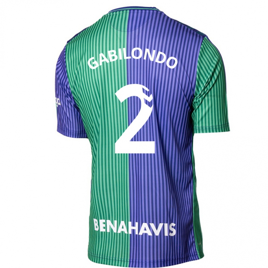 Kids Football Jokin Gabilondo #2 Green Blue Away Jersey 2023/24 T-Shirt