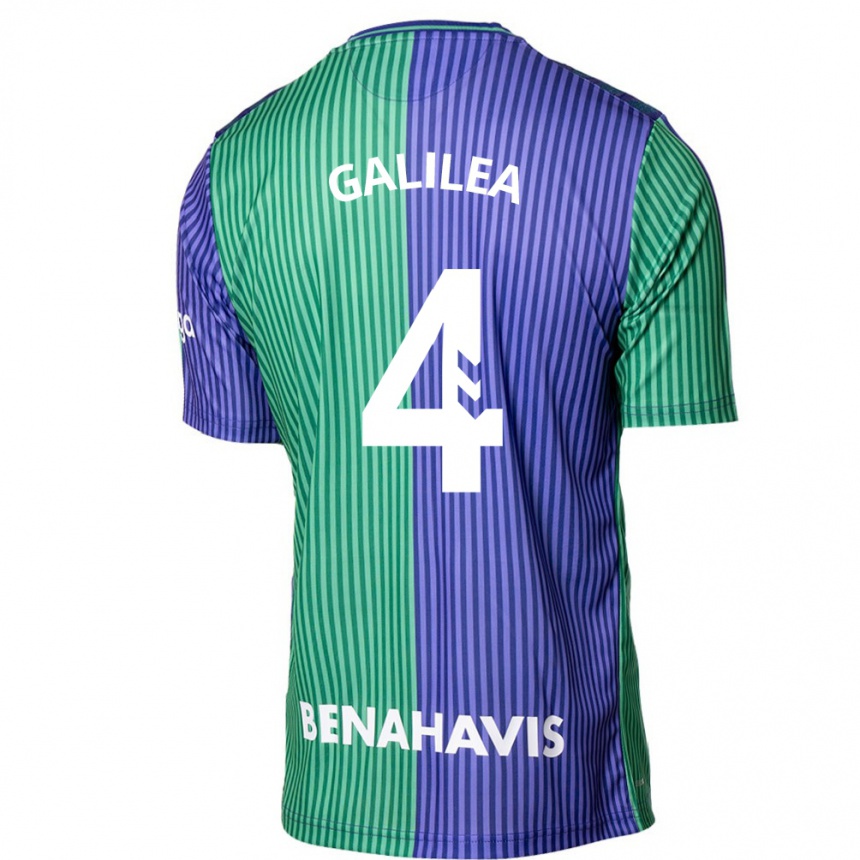 Kids Football Einar Galilea #4 Green Blue Away Jersey 2023/24 T-Shirt