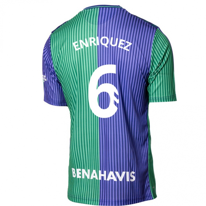 Kids Football Ramón Enríquez #6 Green Blue Away Jersey 2023/24 T-Shirt