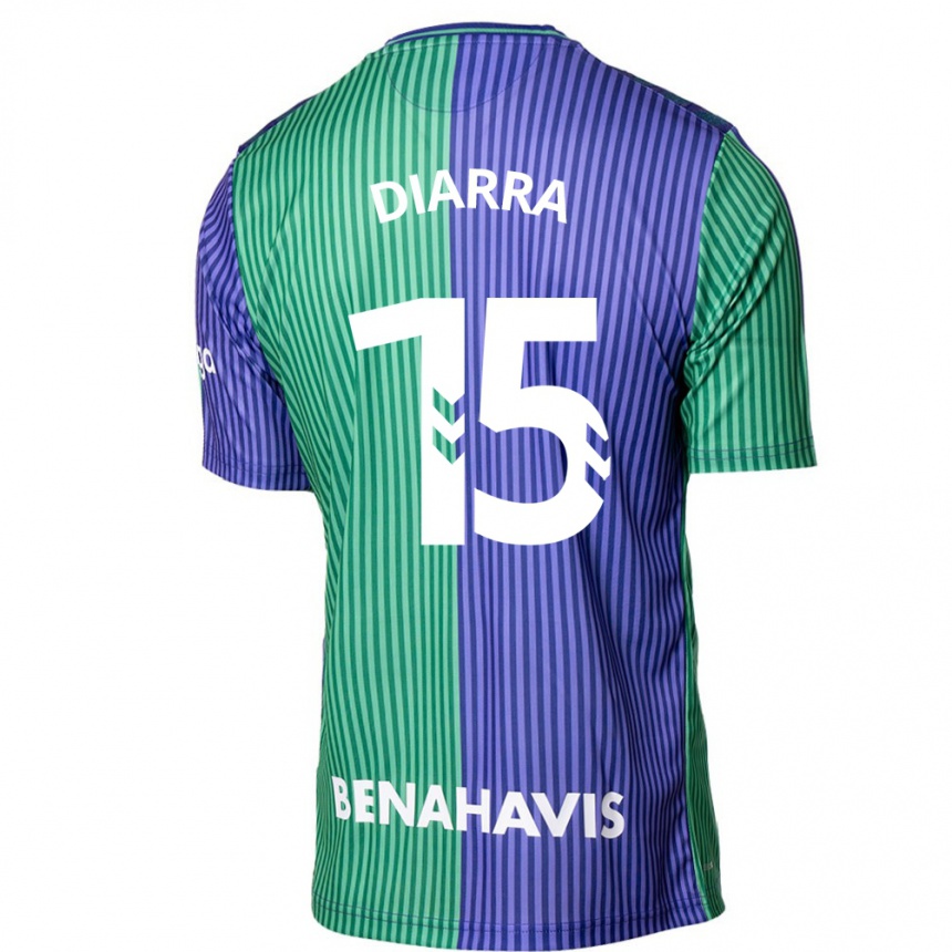 Kids Football Moussa Diarra #15 Green Blue Away Jersey 2023/24 T-Shirt