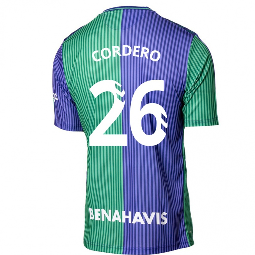 Kids Football Antonio Cordero #26 Green Blue Away Jersey 2023/24 T-Shirt