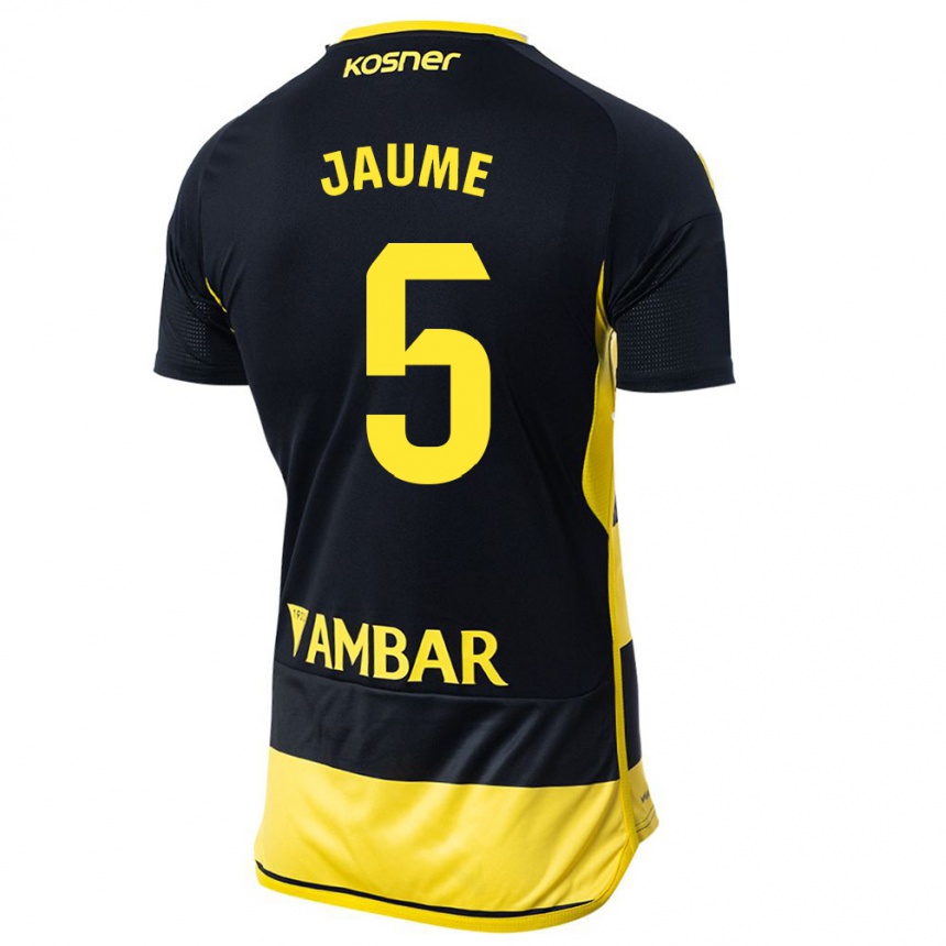 Kids Football Jaume Grau #5 Black Yellow Away Jersey 2023/24 T-Shirt