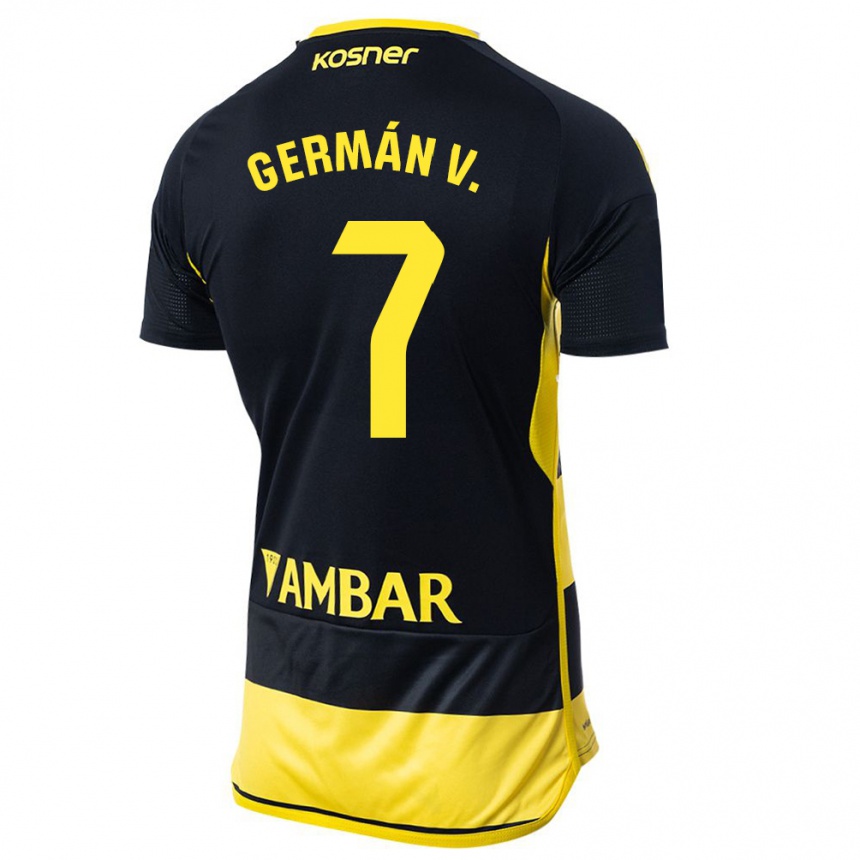 Kids Football German Valera #7 Black Yellow Away Jersey 2023/24 T-Shirt