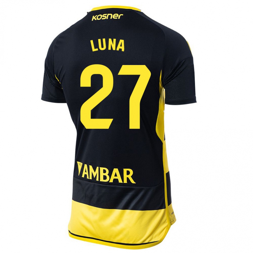 Kids Football Marcos Luna #27 Black Yellow Away Jersey 2023/24 T-Shirt