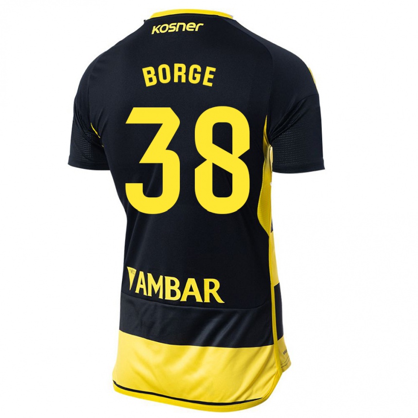 Kids Football Andrés Borge #38 Black Yellow Away Jersey 2023/24 T-Shirt