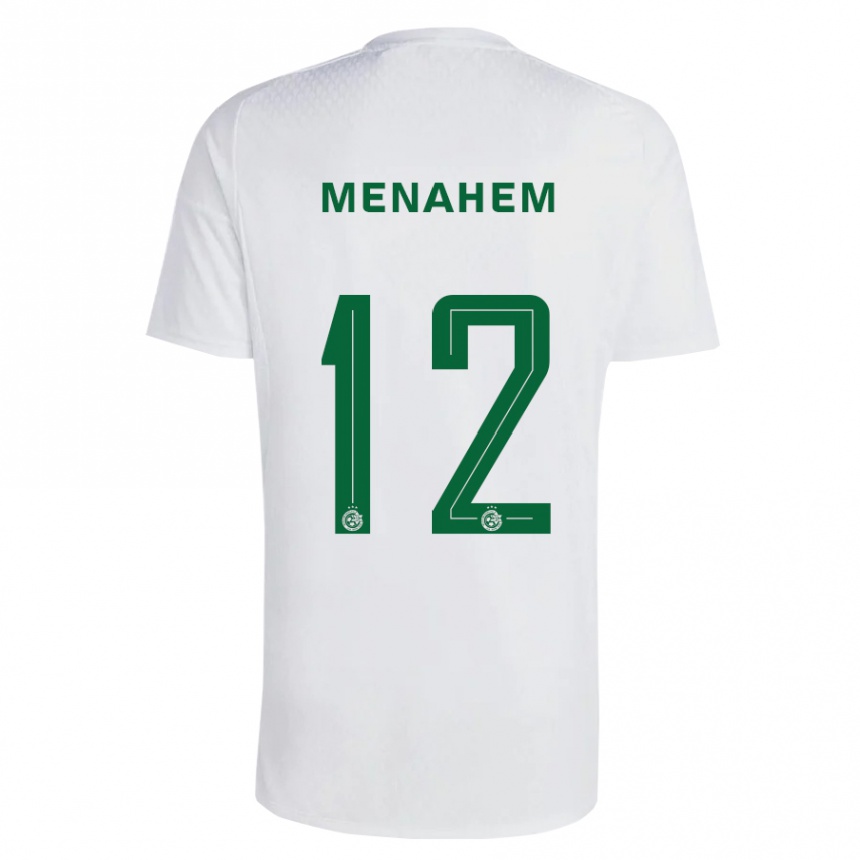 Kids Football Sun Menahem #12 Green Blue Away Jersey 2023/24 T-Shirt