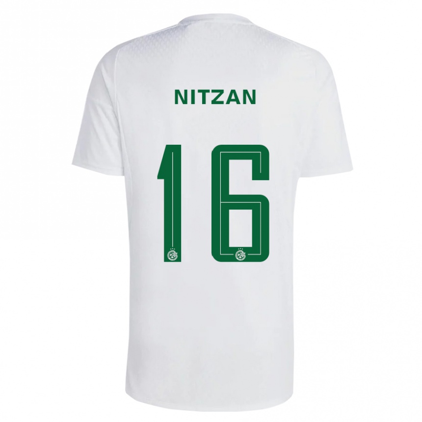 Kids Football Itamar Nitzan #16 Green Blue Away Jersey 2023/24 T-Shirt