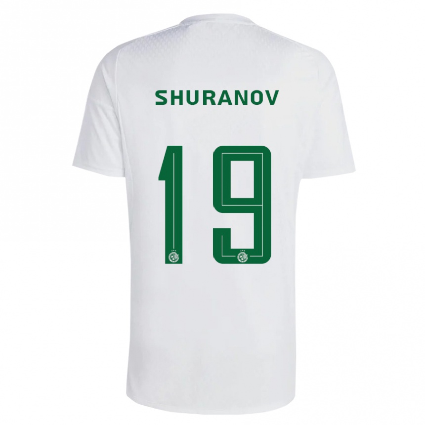 Kids Football Erik Shuranov #19 Green Blue Away Jersey 2023/24 T-Shirt