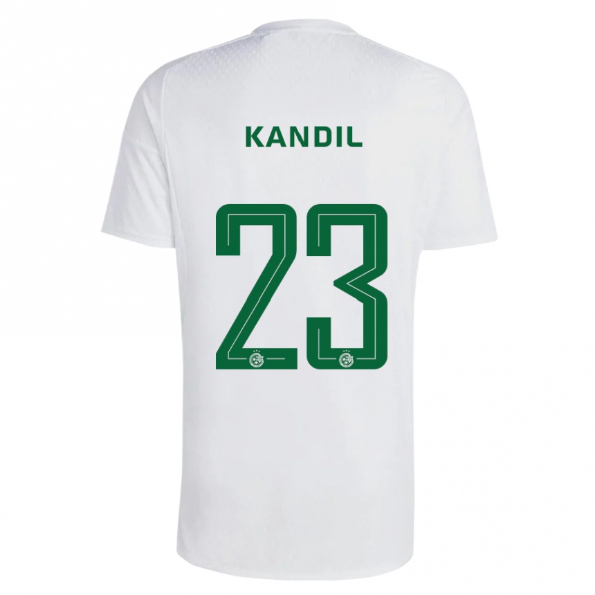 Kids Football Maor Kandil #23 Green Blue Away Jersey 2023/24 T-Shirt