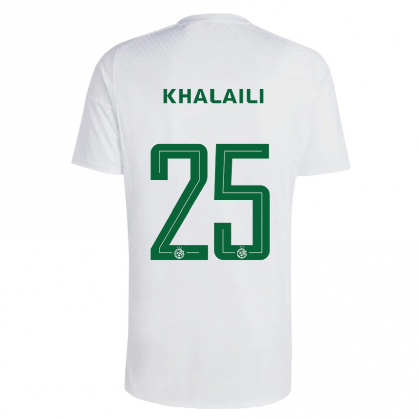 Kids Football Anan Khalaili #25 Green Blue Away Jersey 2023/24 T-Shirt