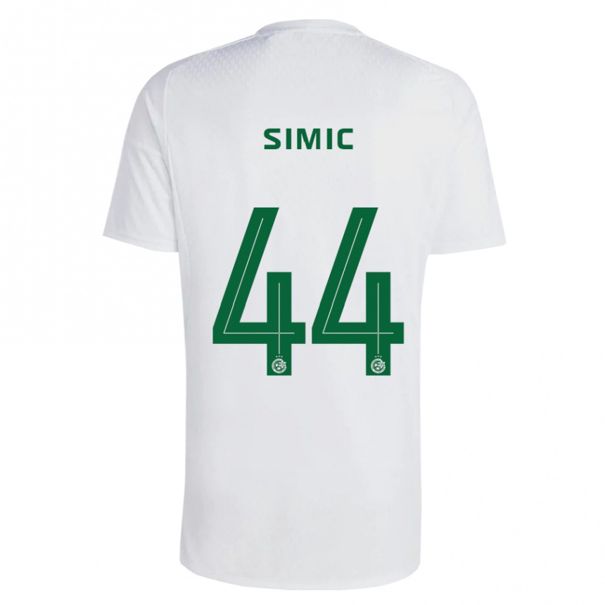 Kids Football Lorenco Simic #44 Green Blue Away Jersey 2023/24 T-Shirt