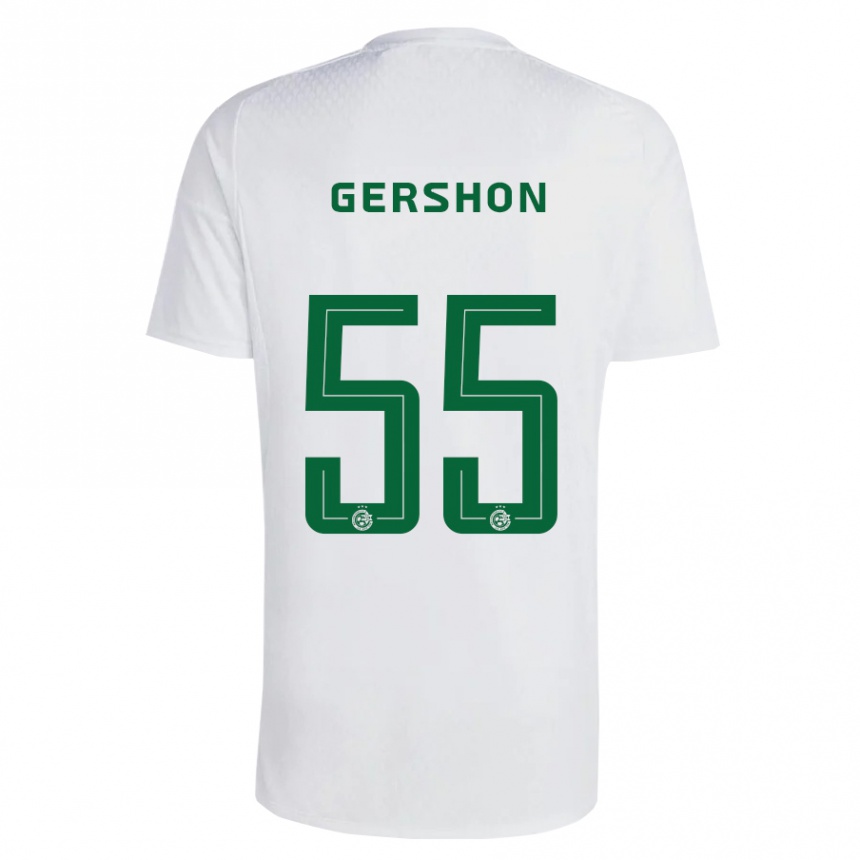 Kids Football Rami Gershon #55 Green Blue Away Jersey 2023/24 T-Shirt