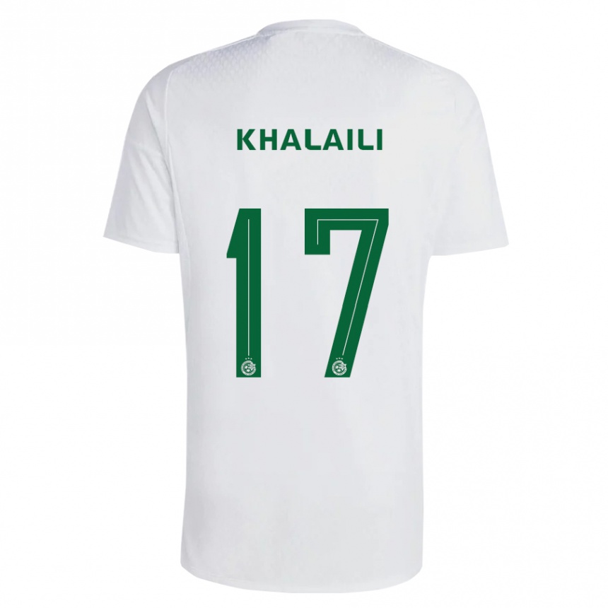 Kids Football Iyad Khalaili #17 Green Blue Away Jersey 2023/24 T-Shirt